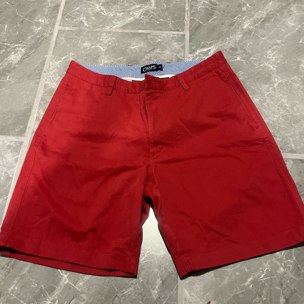 Chaps Men's Vibrant Red Flat Front Shorts